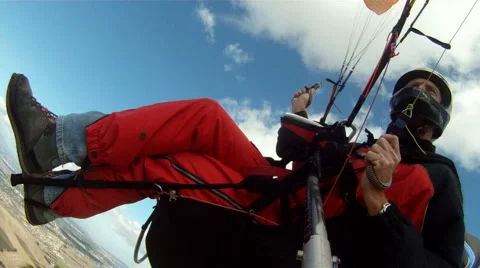 Paraglider turns in thermal 2 Stock Footage 4280863