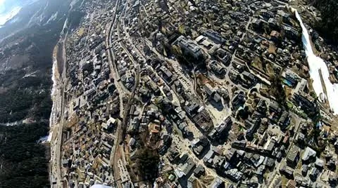 Paraglider Using Thermals in Descent Stock Footage 10909054