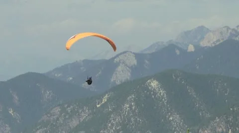 Paraglider with windsock Stock Footage 11662099