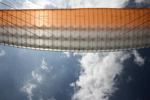 Paraglider wing bottom view Stock Photos