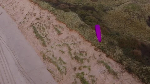 Paraglidering Top Down Drone Shot, Netherlands Vídeo Stock 300759896