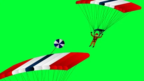 Paragliders background and 2d animation, parachute, flight, sky, hang gliding Stock Footage 251952083