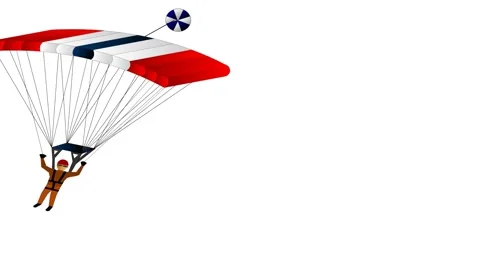 Paragliders background and 2d animation, parachute, flight, sky, hang gliding Stock Footage 251952161