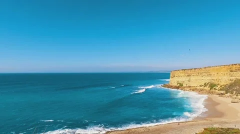Paragliders Fly Over the Ocean Beach Stock Footage 61356247
