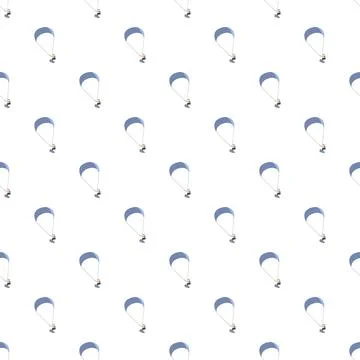 Paragliders flying as seamless pattern repeating background Stock Illustration