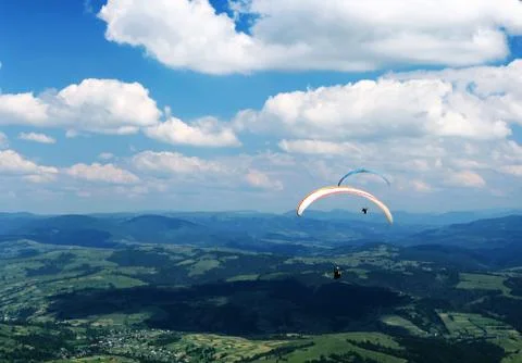 Paragliders Stock Photos