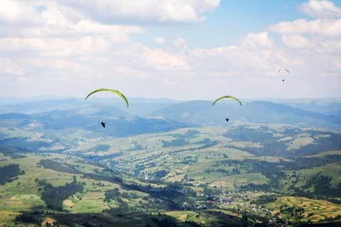 Paragliders Stock Photos