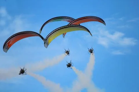 Paragliders Stock Photos