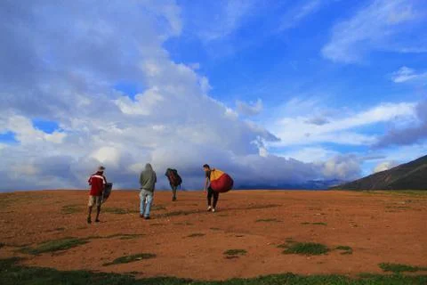 Paragliders Foto stock