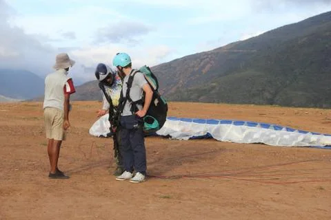 Paragliders Stock Photos