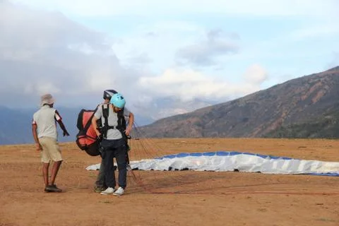 Paragliders Stock-Fotos