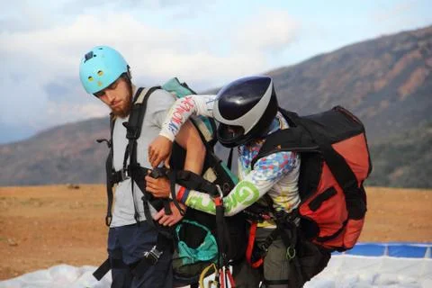 Paragliders Stock Photos