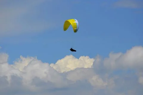 Paragliders in the sky Stock Photos
