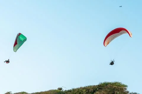 Paragliders in the sky Stock Photos