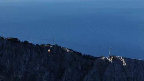 Paragliding adventure above the rugged cliffs of Turkey Stock Footage 315375642