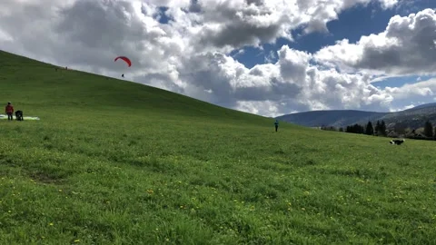 Paragliding in Alpes mountains 4k 60 fps Stock Footage