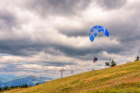 Paragliding in the Alps Stock Photos