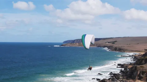 Paragliding at the beach Stock Footage 38861910