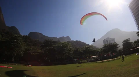 Paragliding on beach. Video stock 53860930