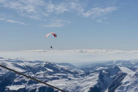 Paragliding with beautiful cloudscape background Foto stock