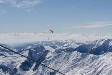 Paragliding with beautiful cloudscape background Foto stock