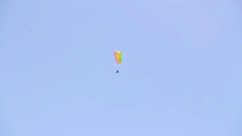 Paragliding In The Blue Sky Stock Footage 81719569