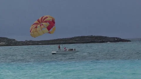 Paragliding Boat Stock-Footage 44726865