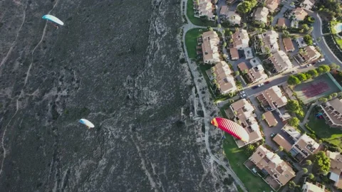 Paragliding by the Cliif in Alicante Spain Stock Footage 184107857