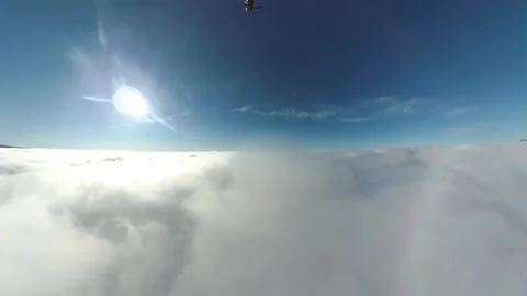 Paragliding into the clouds on Tenerife Stock Footage 157442812