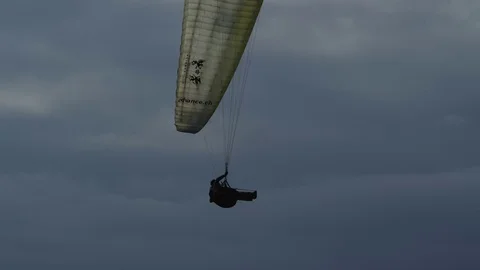 Paragliding in evening mood Stock Footage 70813534