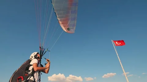 Paragliding Flight Stock Footage 201607806