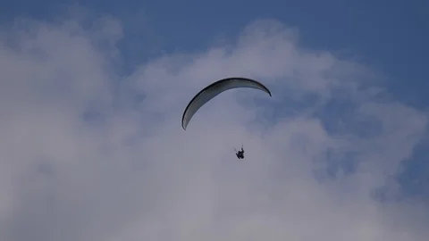 Paragliding Flying Cloudy Video stock 111411673