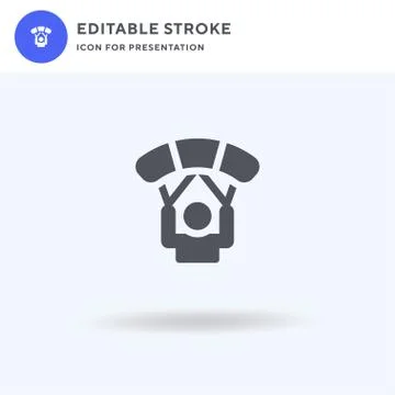 Paragliding icon vector, filled flat sign, solid pictogram isolated on white, Stock Illustration