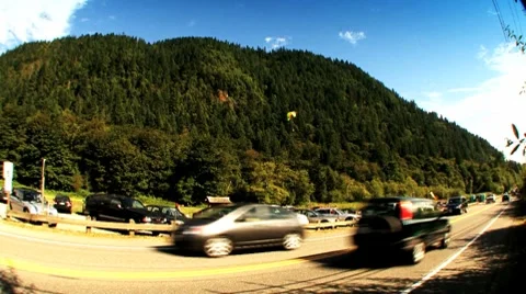 Paragliding  Landing Stock Footage 8560595