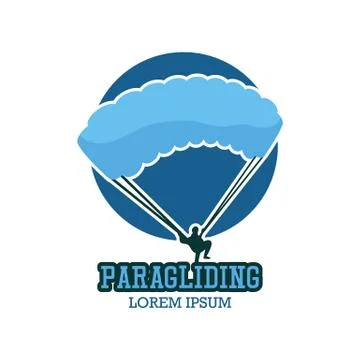 Paragliding logo with text space for your slogan / tag line, vector illustration Stock Illustration