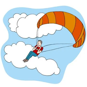 Paragliding man Stock Illustration