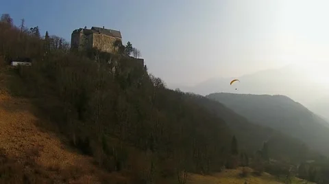 Paragliding in the Mountains from Austria Stock Footage 48372590
