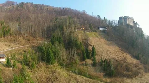 Paragliding in the Mountains from Austria Stock Footage 48372605