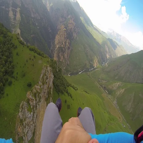 Paragliding in the Mountains Stock-Footage 69583914