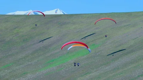 Paragliding in Mountains Video stock 107397225