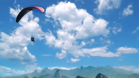 Paragliding in mountains Video stock 153423273