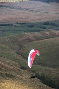 Paragliding in mountains 写真素材