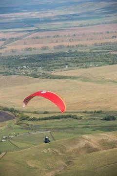Paragliding in mountains 写真素材