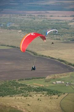 Paragliding in mountains 写真素材