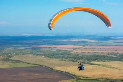 Paragliding in mountains 写真素材