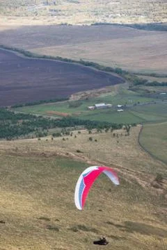 Paragliding in mountains Stock Photos