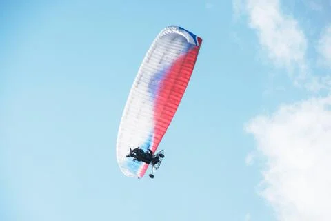 Paragliding in mountains 写真素材