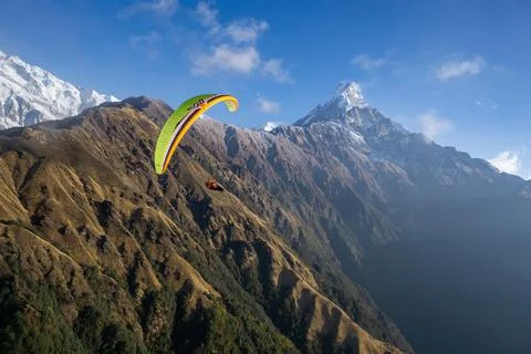 Paragliding in Nepal Stock Photos