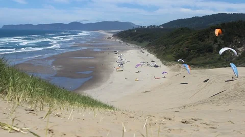 Paragliding Oregon Coast Stock Footage 108702480