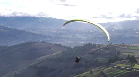 Paragliding over the countryside, Ecuador Stock-Footage 59209474